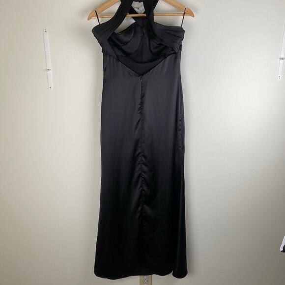 Meshki Dylan Rose Halter Dress Size S Black Maxi Halter Gala Formal Occasion - Picture 8 of 14